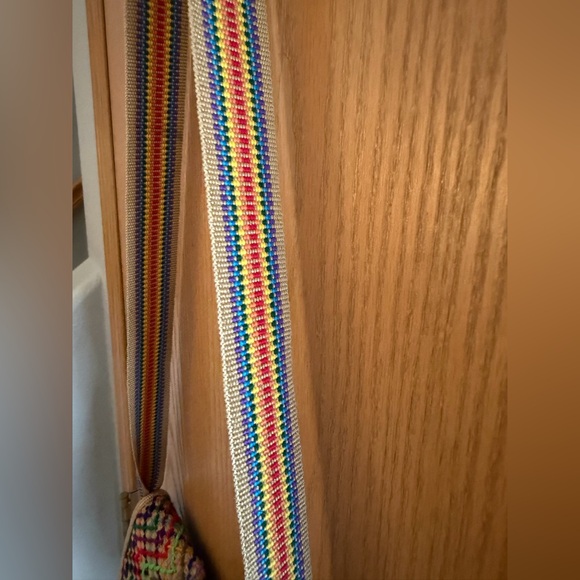 MMM ARTESANIAS Handmade Rainbow Quilted Boho Vintage Retro Crossbody Bag Purse - Picture 3 of 11